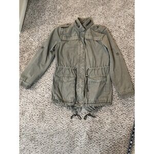Levi's Olive Green Utility Field Jacket Women's Small Military Style Drawstring